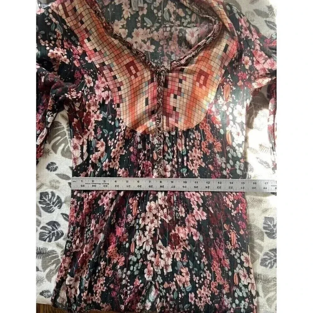 Anthropologie Bl^nk London Floral dress Size Small Floral Print Slits In Front - Picture 6 of 9